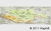 Physical Panoramic Map of Jihočeský kraj, semi-desaturated