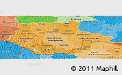 Political Shades Panoramic Map of Jihočeský kraj