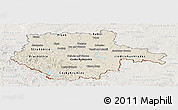 Shaded Relief Panoramic Map of Jihočeský kraj, lighten