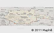 Shaded Relief Panoramic Map of Jihočeský kraj, semi-desaturated