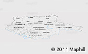 Silver Style Panoramic Map of Jihočeský kraj, single color outside