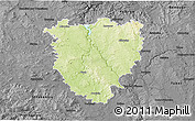 Physical 3D Map of Písek, darken, desaturated