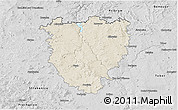 Shaded Relief 3D Map of Písek, desaturated