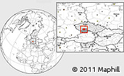 Blank Location Map of Písek, highlighted country, highlighted parent region, within the entire country