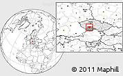 Blank Location Map of Písek, highlighted country, highlighted parent region