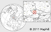 Blank Location Map of Písek, highlighted parent region, within the entire country