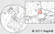 Blank Location Map of Písek, highlighted parent region