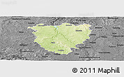 Physical Panoramic Map of Písek, darken, desaturated