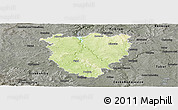Physical Panoramic Map of Písek, darken, semi-desaturated