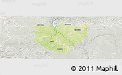 Physical Panoramic Map of Písek, lighten, semi-desaturated