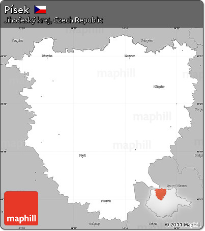Gray Simple Map of Písek