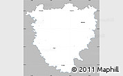 Gray Simple Map of Písek, single color outside