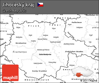 Blank Simple Map of Jihočeský Kraj