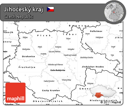 Blank Simple Map of Jihočeský Kraj