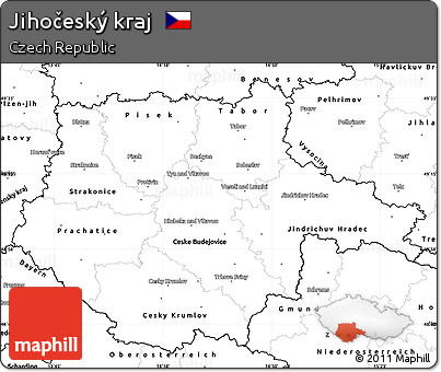 Blank Simple Map of Jihočeský Kraj