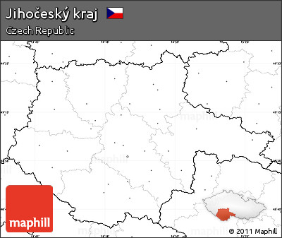 Blank Simple Map of Jihočeský Kraj, no labels