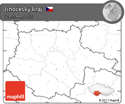 Blank Simple Map of Jihočeský Kraj, no labels