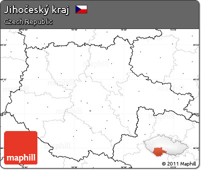 Blank Simple Map of Jihočeský Kraj, no labels