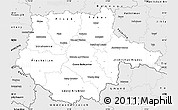 Silver Style Simple Map of Jihočeský kraj