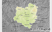 Physical 3D Map of Tábor, darken, desaturated
