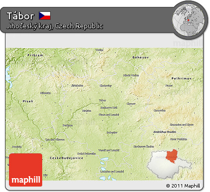 Physical 3D Map of Tábor