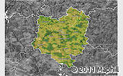 Satellite 3D Map of Tábor, desaturated