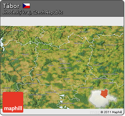 Satellite 3D Map of Tábor