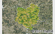 Satellite 3D Map of Tábor, semi-desaturated