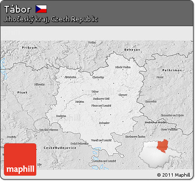 Silver Style 3D Map of Tábor