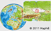 Physical Location Map of Tábor, highlighted country