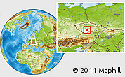Physical Location Map of Tábor, highlighted parent region, within the entire country