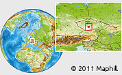 Physical Location Map of Tábor, highlighted parent region