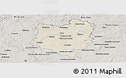 Shaded Relief Panoramic Map of Tábor, semi-desaturated