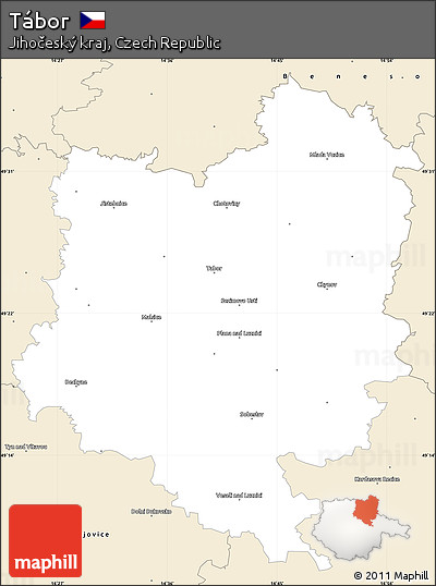 Classic Style Simple Map of Tábor