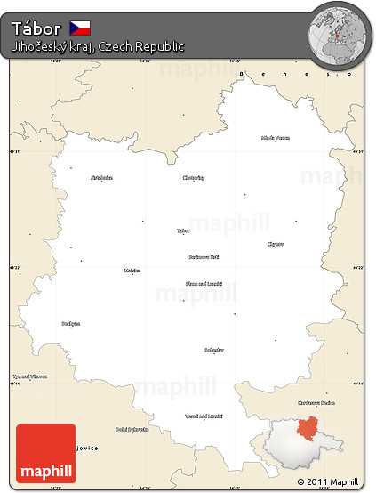 Classic Style Simple Map of Tábor