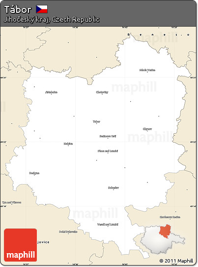 Classic Style Simple Map of Tábor