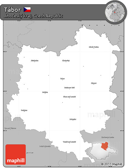 Gray Simple Map of Tábor