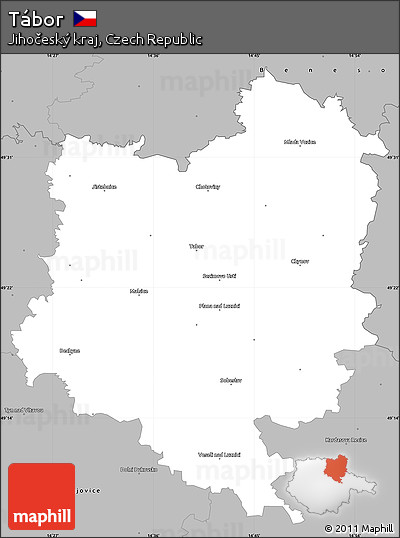 Gray Simple Map of Tábor
