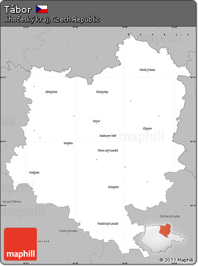 Gray Simple Map of Tábor