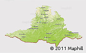 Physical 3D Map of Jihomoravský kraj, cropped outside