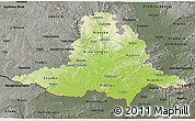 Physical 3D Map of Jihomoravský kraj, darken, semi-desaturated