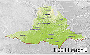 Physical 3D Map of Jihomoravský kraj, lighten, desaturated