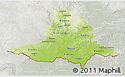 Physical 3D Map of Jihomoravský kraj, lighten, semi-desaturated