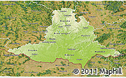 Physical 3D Map of Jihomoravský kraj, satellite outside