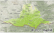 Physical 3D Map of Jihomoravský kraj, semi-desaturated