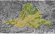 Satellite 3D Map of Jihomoravský kraj, desaturated