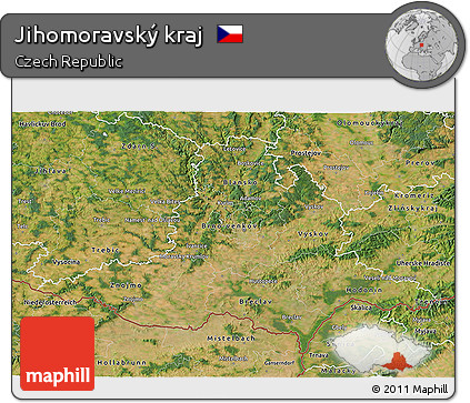 Satellite 3D Map of Jihomoravský Kraj
