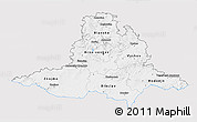 Silver Style 3D Map of Jihomoravský kraj, single color outside