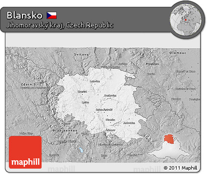 Gray 3D Map of Blansko