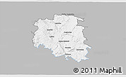 Gray 3D Map of Blansko, single color outside